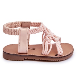 Børns flettede slip-on sandaler Pink Tracy lyserød