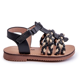 Børns velcro sandaler med striber Sort Sammy