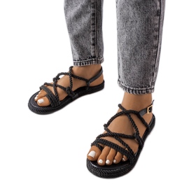 Sorte flettede sandaler fra Burwell