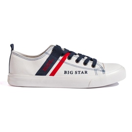 Hvide mænds sneakers lavet af økologisk læder Big Star LL174005
