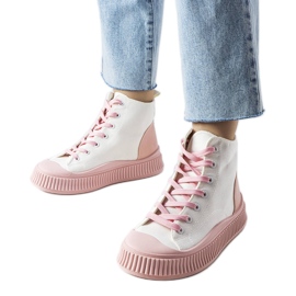 Terri pink platform sneakers hvid