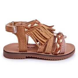 Børns velcro sandaler med kvaster Brun Missy