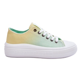 Sneakers med lav platform Big Star LL274A186 Gul-grøn