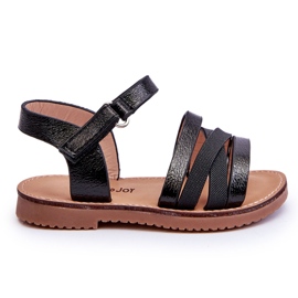 Børnesandaler med striber Black Isla sort