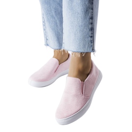 Lyserøde slip-on sneakers i stof fra Lajeunesse