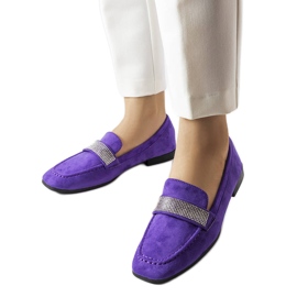 Lilla loafers med Mignonette rhinestones violet