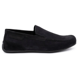 Polbut Mænds læder loafers 2105 sort nubuck
