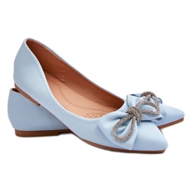WS1 Elegante ballerinaer med sløjfe og juveler Blue One Time blå