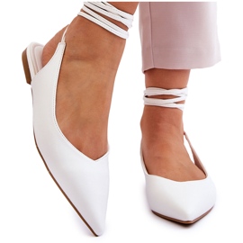 WS1 Kvinders bundet spidse ballerinaer White Turriso hvid