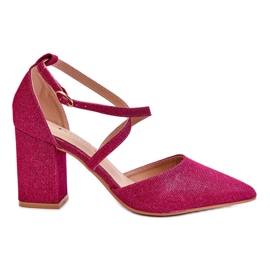 WS1 Moderigtige Glitter Pumps På Fuchsia Galaxy Heel lyserød