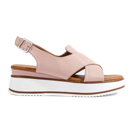 Komfortable Vinceza sandaler med lav kile til kvinder beige