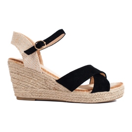 Sorte Shelovet espadrillesandaler til kvinder