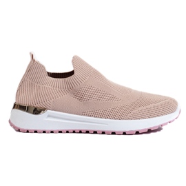 Shelovet lyserøde slip-on wedge sneakers