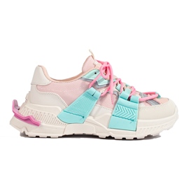 Kvinders flerfarvede sneakers på en tyk sål Shelovet lyserød