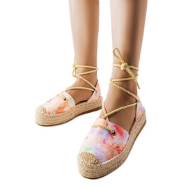 Gule platforms-espadriller med snøre fra Duffet