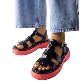 Inna Sorte sandaler på pink platform fra Lola