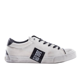 Hvide sneakers med afskrabninger Big Star JJ174248