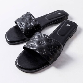 Sorte flade sandaler fra Amalie