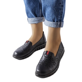 Sorte lyse loafers fra Joli