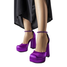 Inna Lilla højhælede pumps fra Elida violet