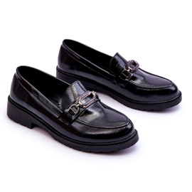 S.Barski Lakerede mokasiner Loafers med sort Maura dekoration