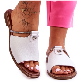 Damesandaler med flade hæle Nicole 2806/009 Hvid