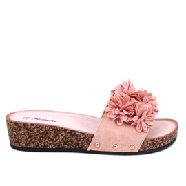 Kilesandaler med blomster fra Galia Pink lyserød