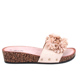 Kilesandaler med blomster fra Galia Beige