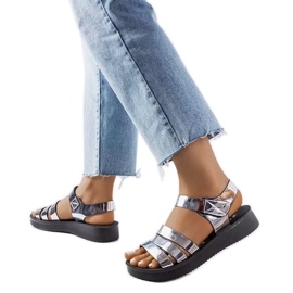 Sandaler QT2311-3 Sølv Tpu sort