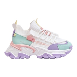 PS1 Slip-on sok sneakers til kvinder hvid/lilla Keaton