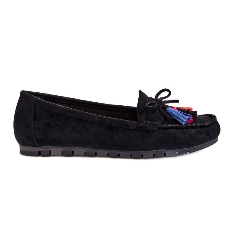 PS1 Ruskind Loafers med sløjfe og kvaster Sort Dorine