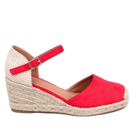 Platten Red wedge espadrilles rød