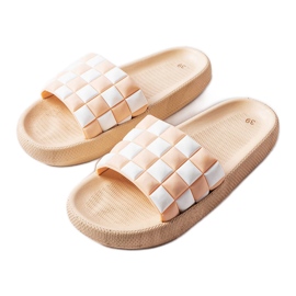 Beige platformsrutsjebaner i gummi fra Elin