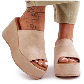 Solid Platform Hjemmesko til kvinder Beige Martina