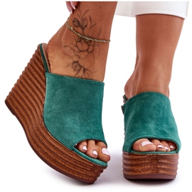 Lette flip-flops på en massiv platform Grøn god stemning