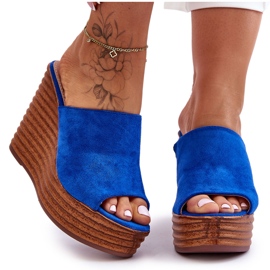 Lette flip flops på en massiv platform Blue Good Vibe blå