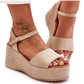 Kile-sandaler i ruskind til kvinder Beige Lydia