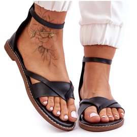 Flade flip flops med lynlås til kvinder, sort Rise Up!
