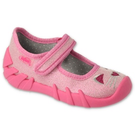 Befado børnetøfler 109P235 pink med applikation lyserød