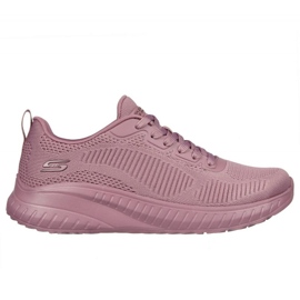 Skechers Memory Foam Bobs Squad Chaos Shoes W 117209 Ras lyserød