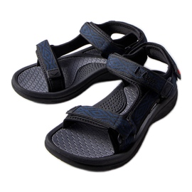 Lee Cooper LCW-23-34-1685L sorte velcrosandaler blå