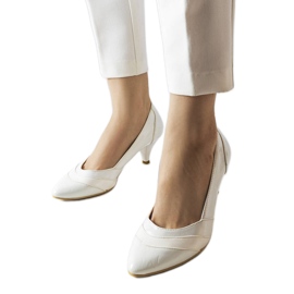 Beige højhælede pumps DD823 Bianco