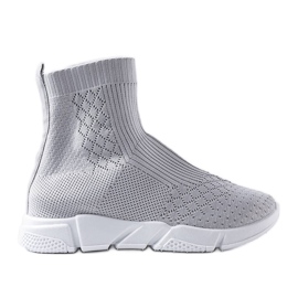 Grå sneakers med strømpeoverdel fra Olot