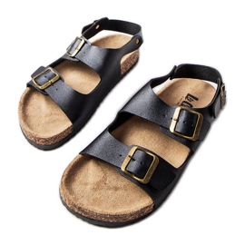 Sorte korksandaler med spænder fra Lee Cooper LCW-22-35-1163L