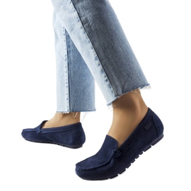 Big Star marineblå loafers i læder JJ274659