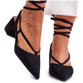 Sort Carlotte Knotted Low Heel Pumps