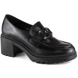 Vinceza 10921 sorte loafers på stolpen og platformen