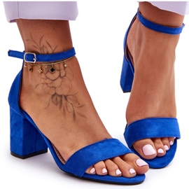 Blå Madame Suede højhælede sandaler
