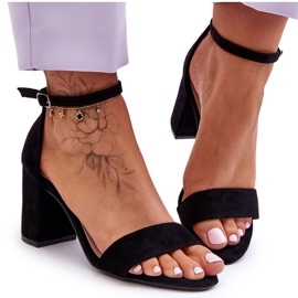Sorte Madame Suede højhælede sandaler