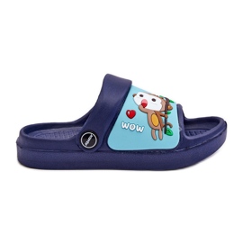 Lette børneflip-flops sandaler med dyremotiv Navy Rico blå
